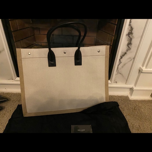 Saint Laurent Rive Gauche Tote Cream - Picture 3 of 5
